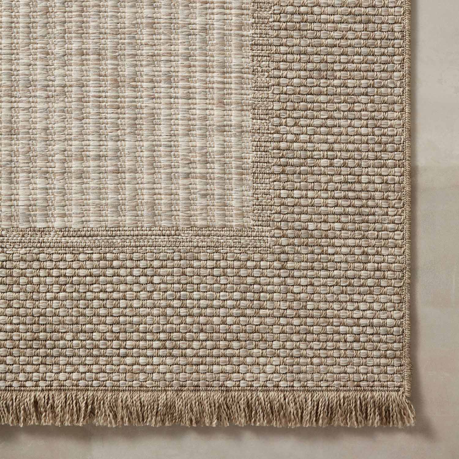 Loloi Dawn Natural Border Indoor/Outdoor Rug – Paynes Gray