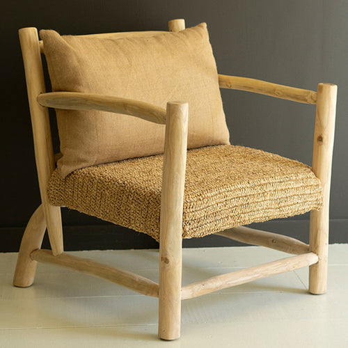 Antionette Teak Framed Cushion Arm Chair