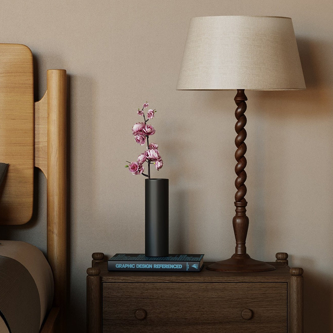 Union Home Twist Solid Wood Table Lamp