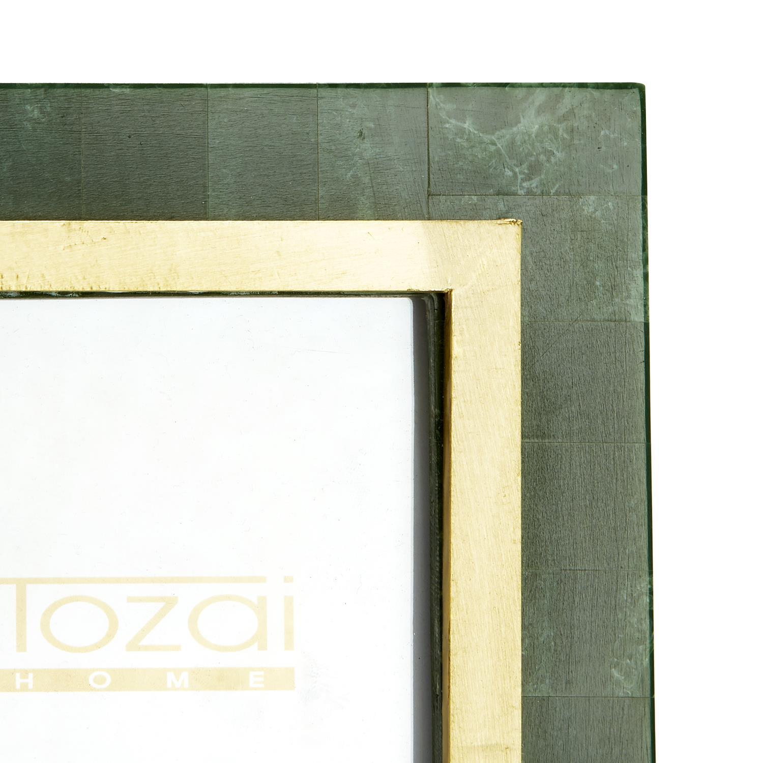 Aventurine Green and Gold Photo Frame Set of 2