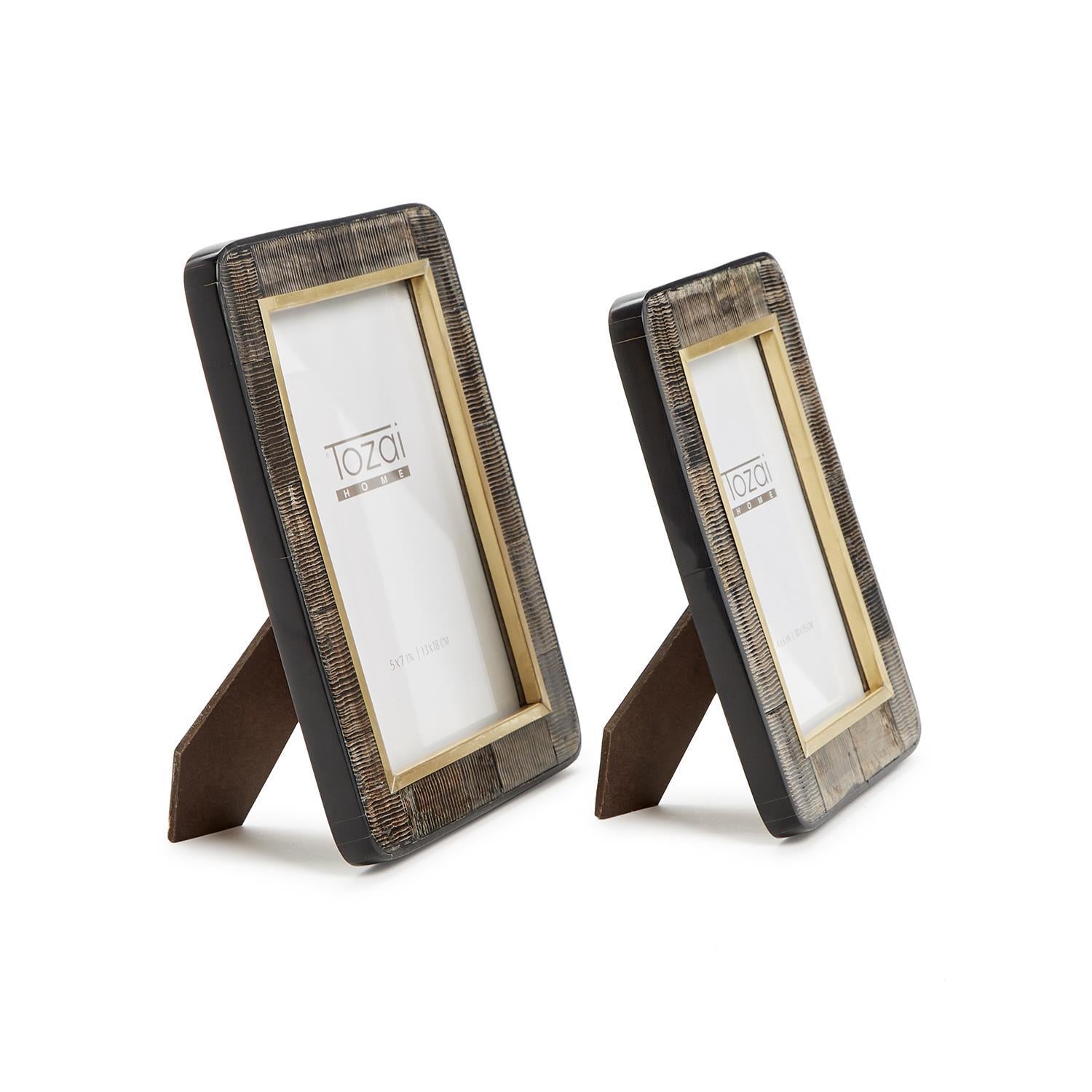 Chiseled Bone Photo Frame Set of 2