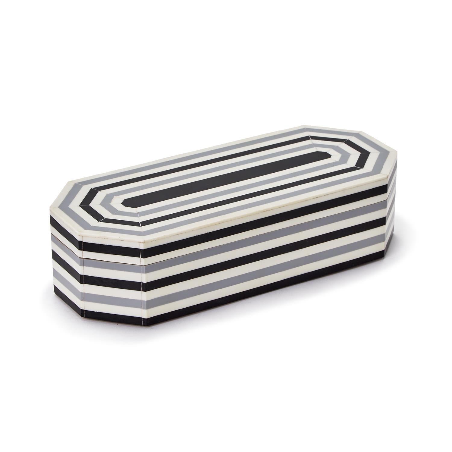 Grey Concentrics Decorative Covered Box