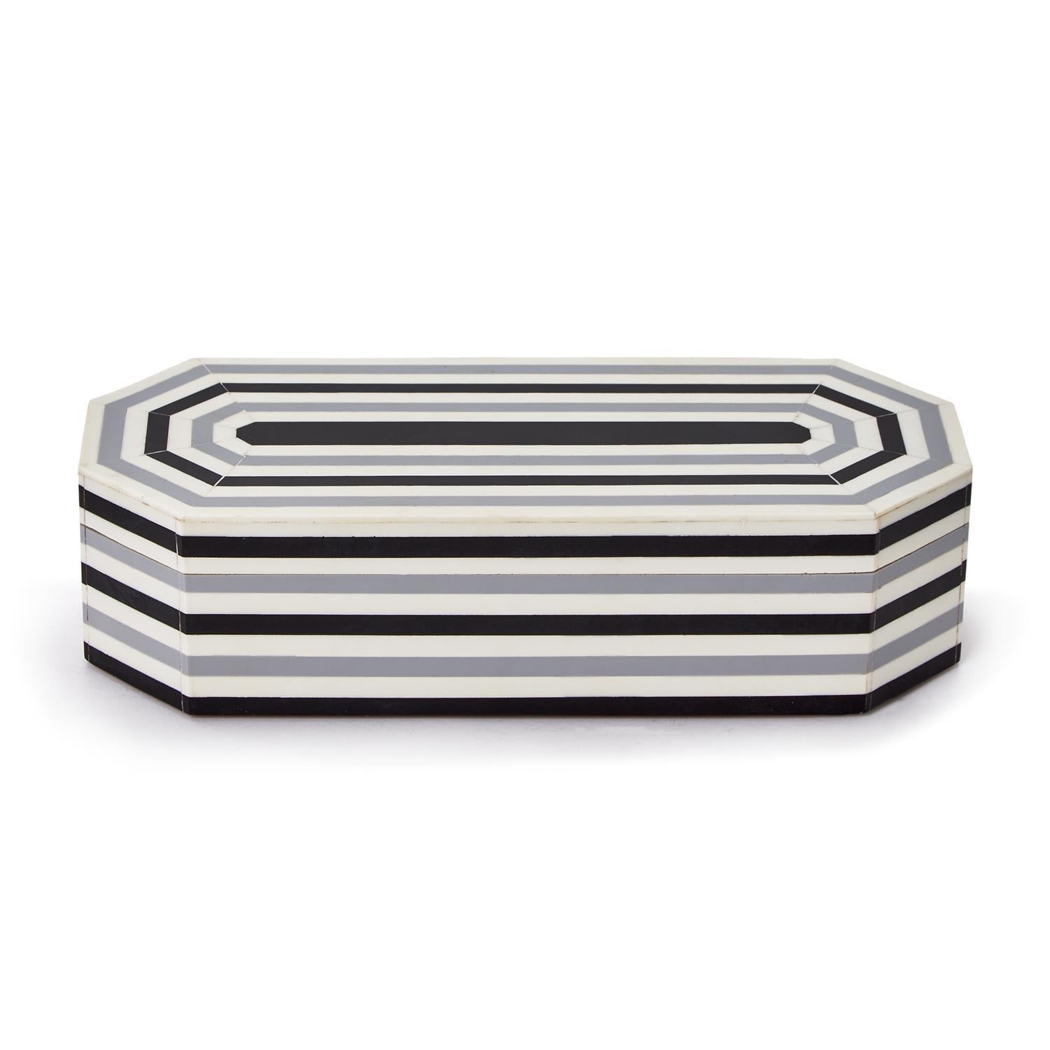 Grey Concentrics Decorative Covered Box