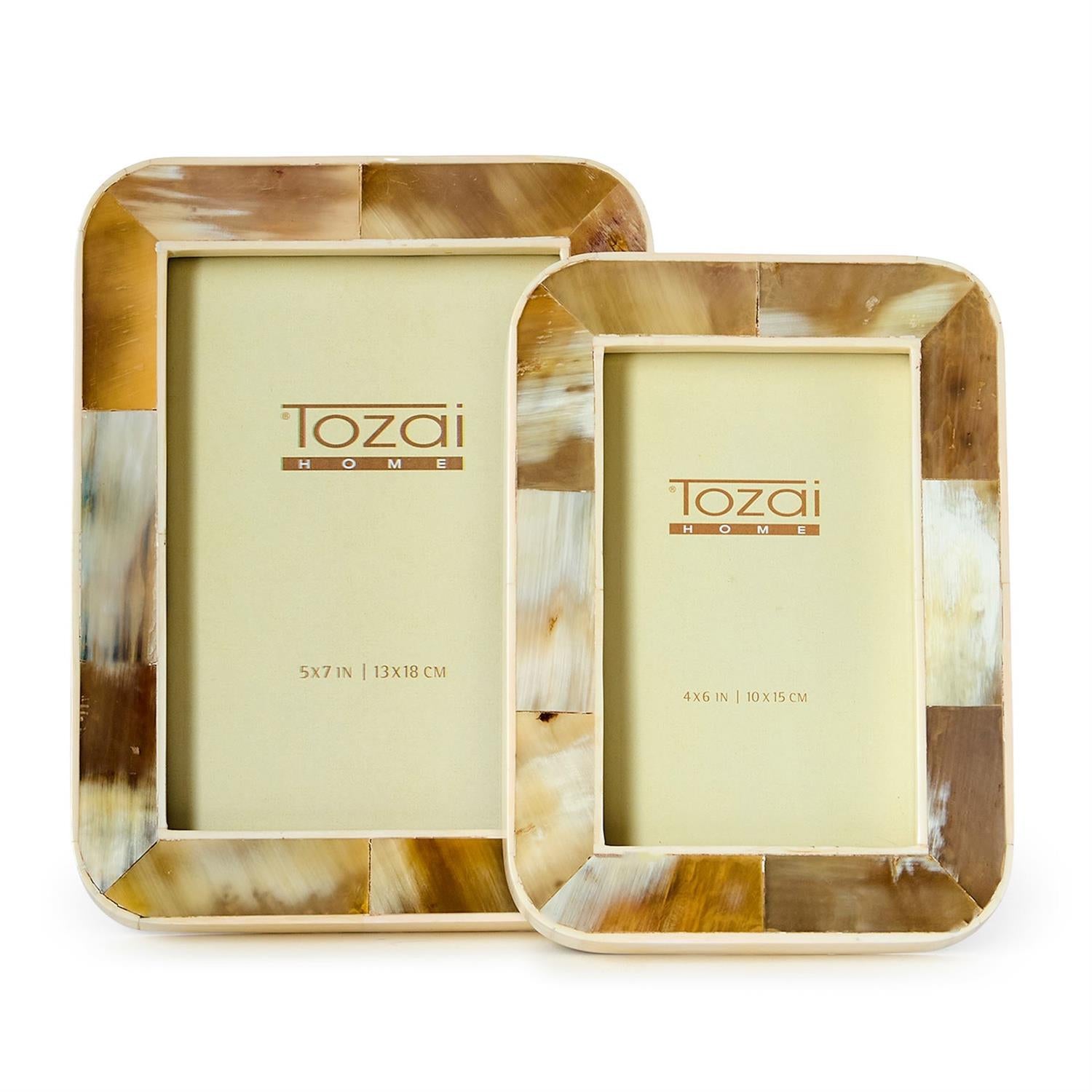 Natural Horn Photo Frame Set of 2