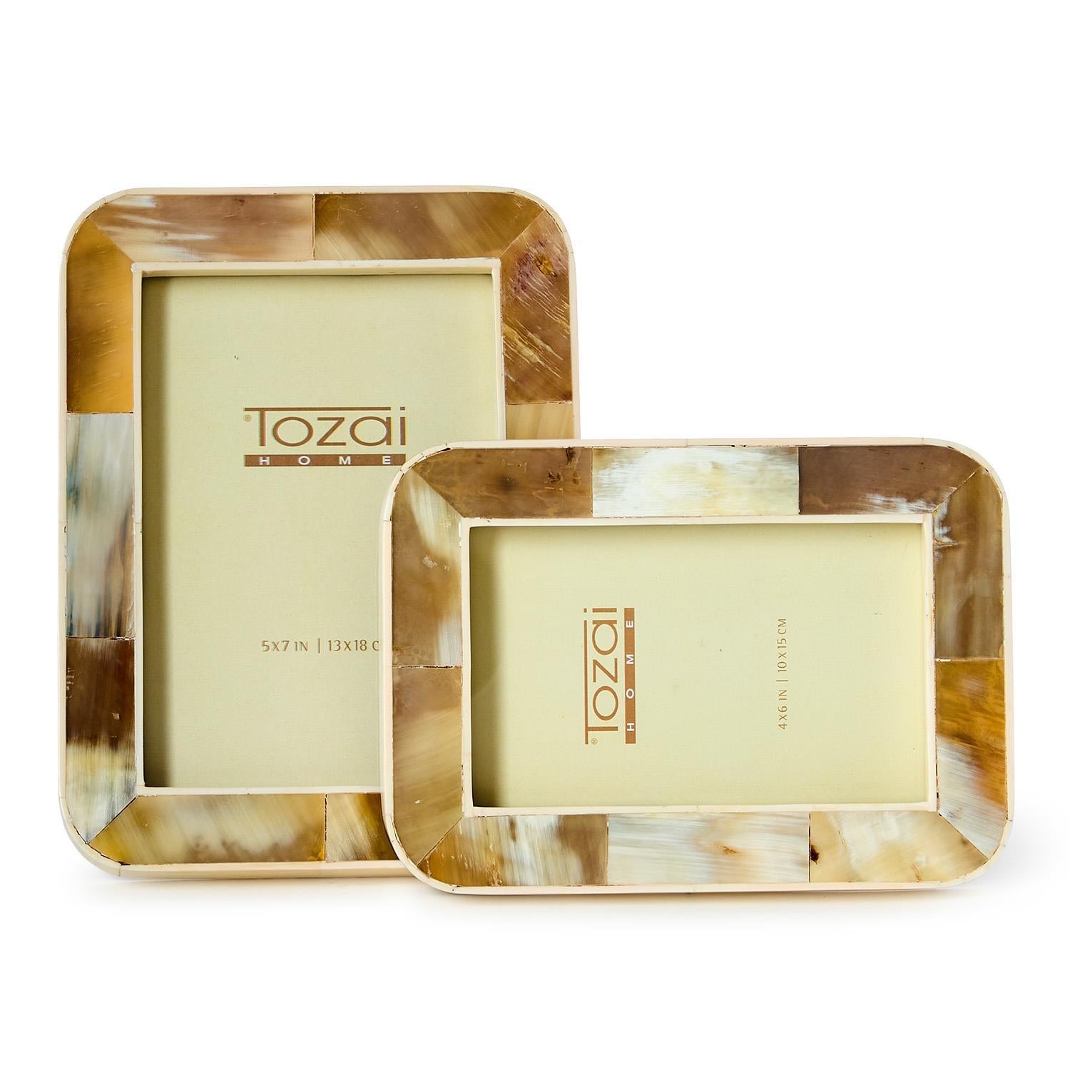 Natural Horn Photo Frame Set of 2