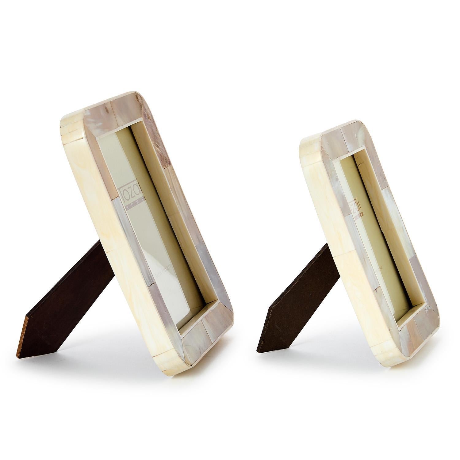 Natural Horn Photo Frame Set of 2