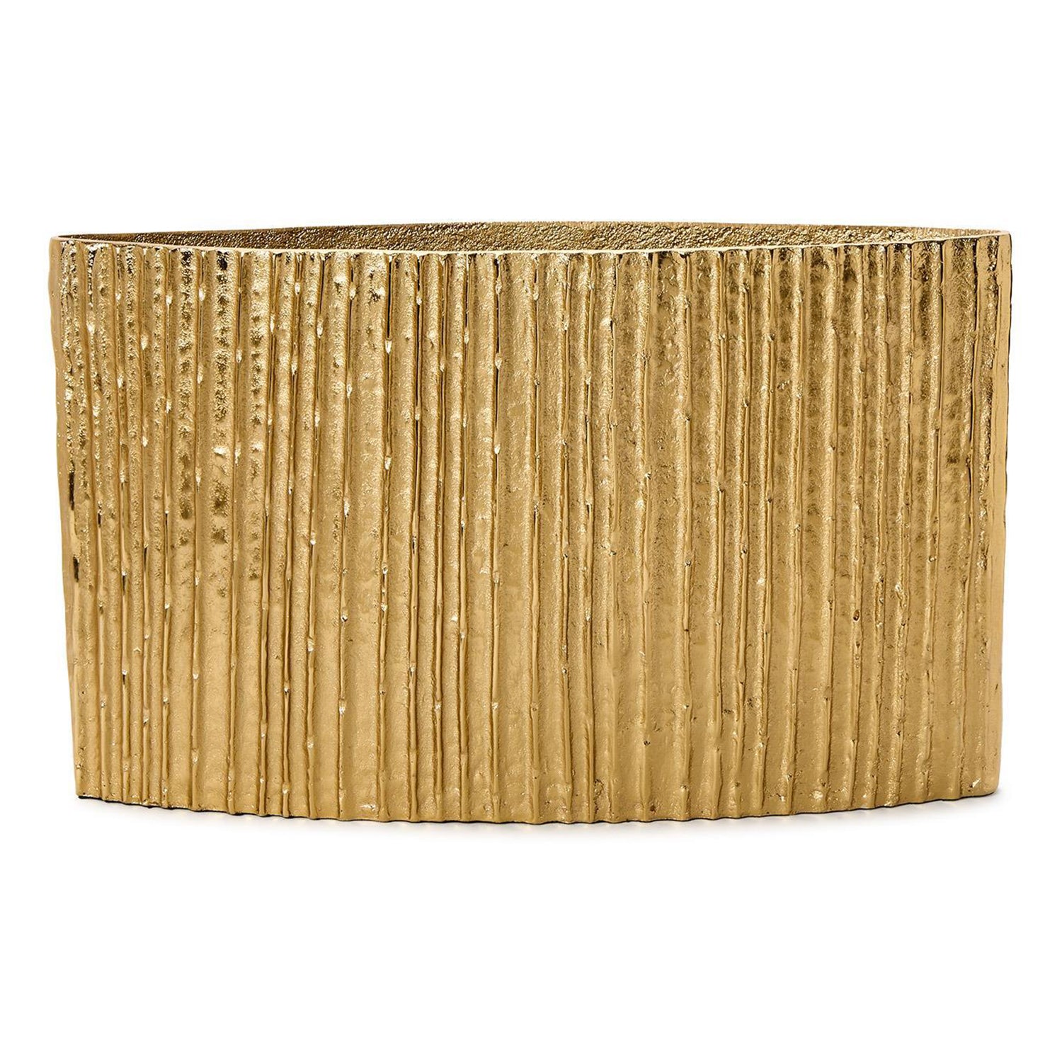 Bamboo Pleated Golden Vase
