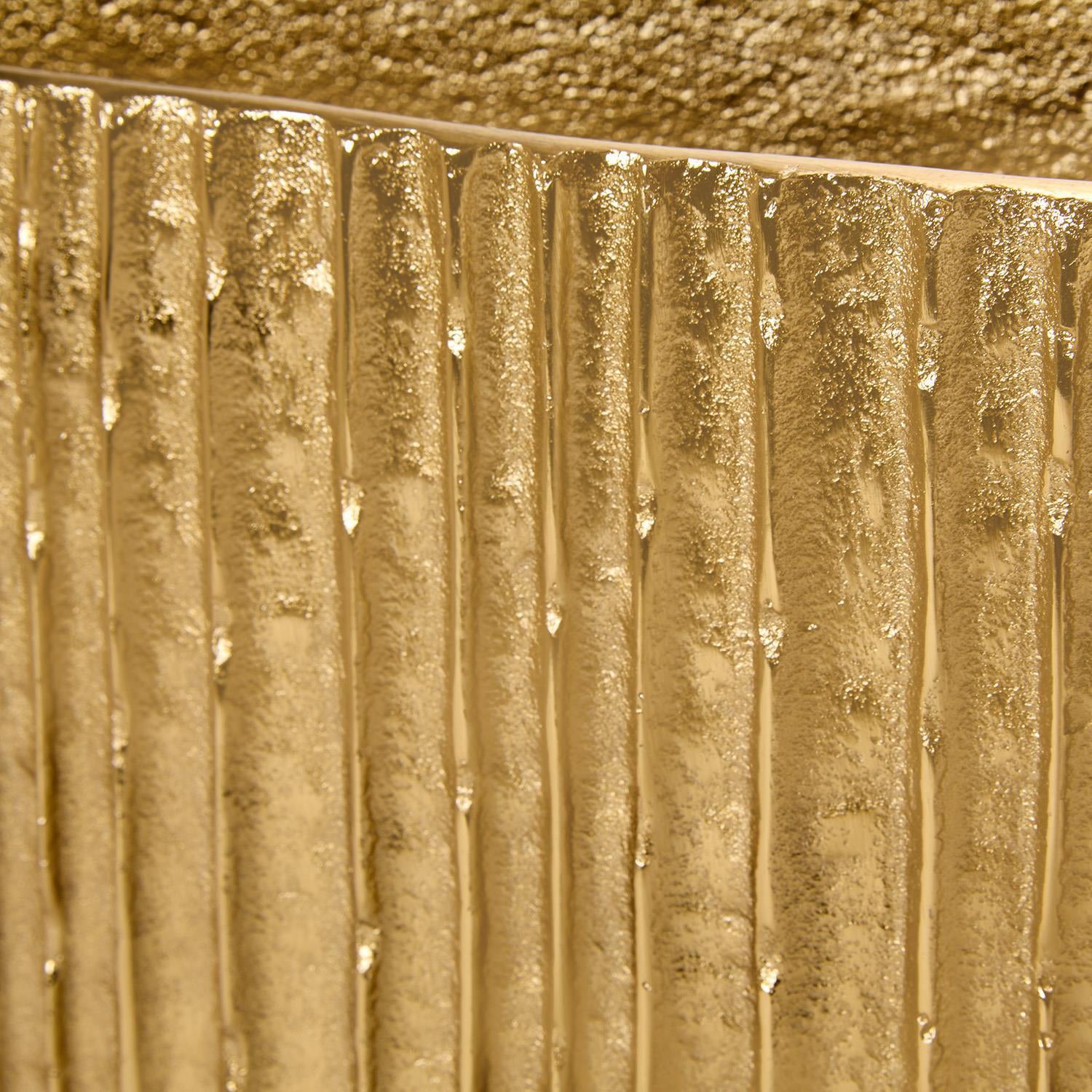 Bamboo Pleated Golden Vase