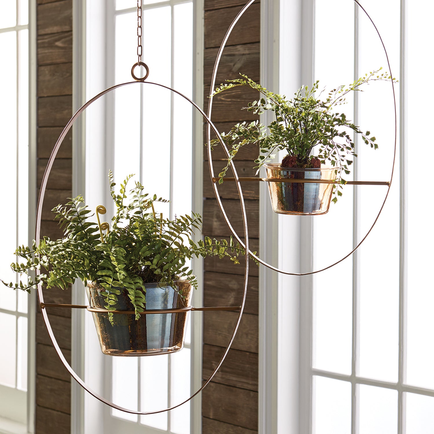 Boston Fern Rustic Drop-In Faux Plant