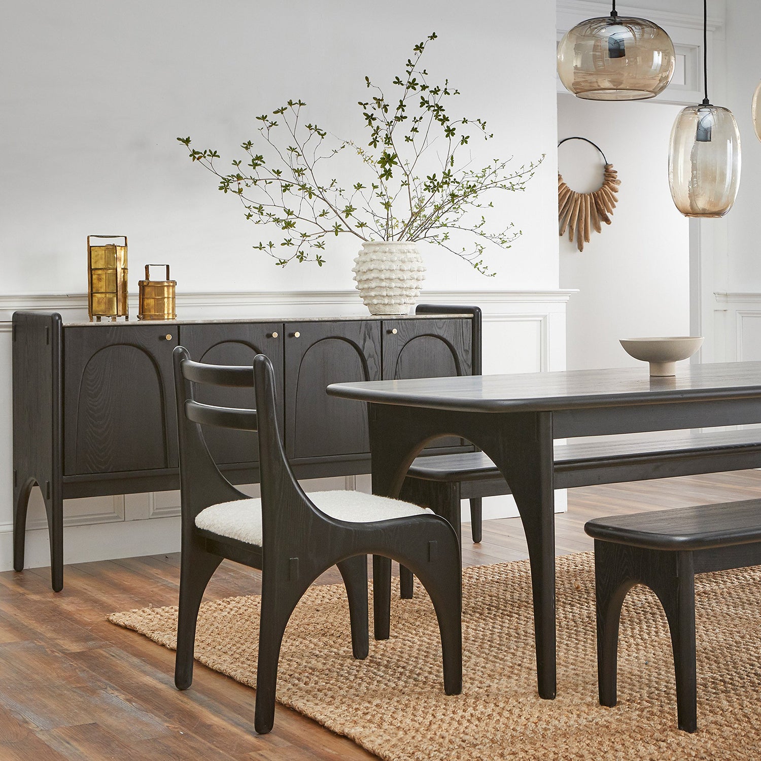 Union Home Luna Solid Oak Chair Set of 2