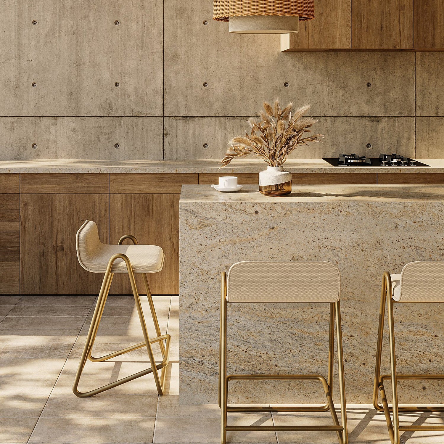 Union Home Corsica Upholstered Counter Stool Set of 2