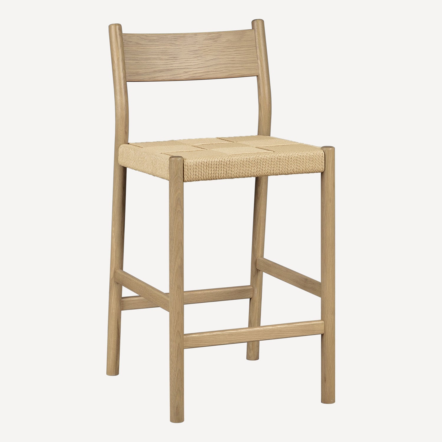 Union Home Asher Oak Danish Cord Counter Stool Set of 2