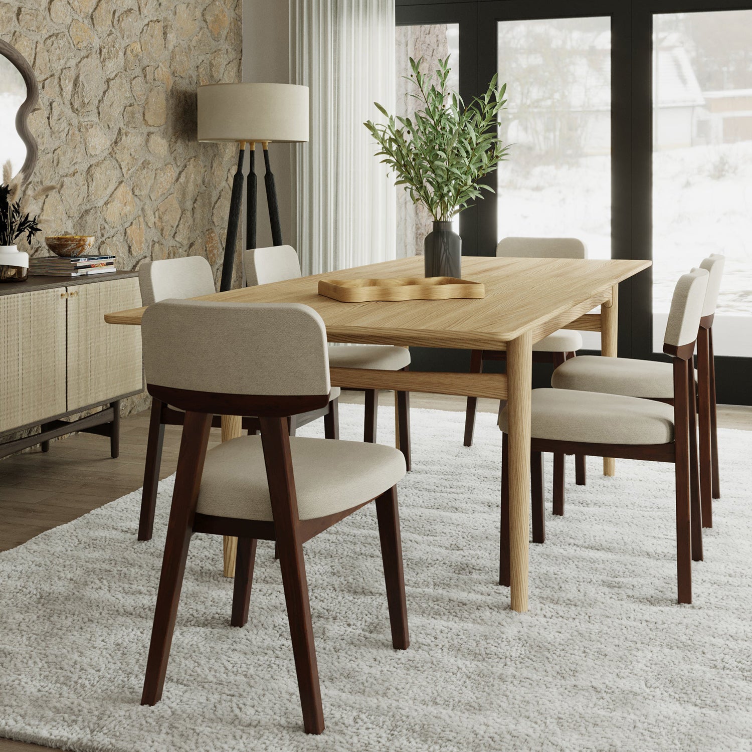 Union Home Tangent Solid Wood Dining Chair Set of 2