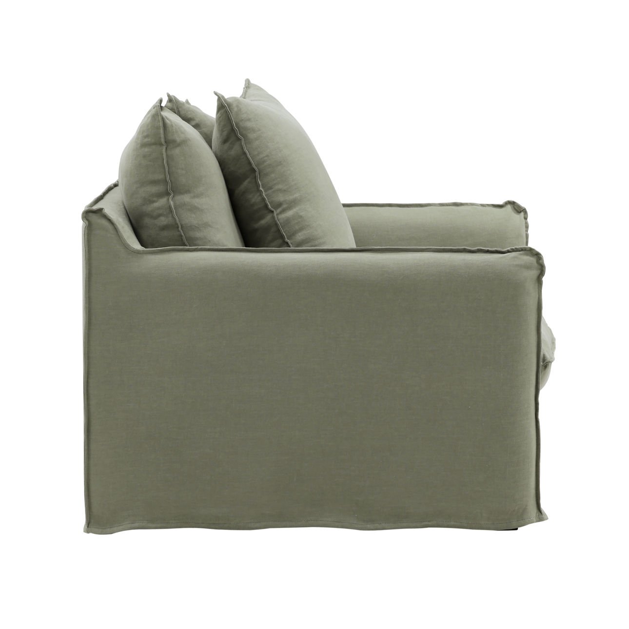 Three-quarter angle of the Vivian slipcover sofa chair