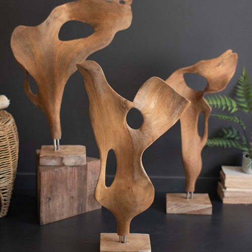 Smooth Carved Teak Wood Sculpture