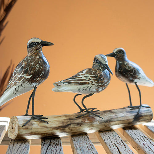 Shore Bird on a Wooden Base Tabletop Accent