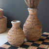 Carved Wooden Vase Set of 2