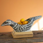 Carved Wood Bird Bowl