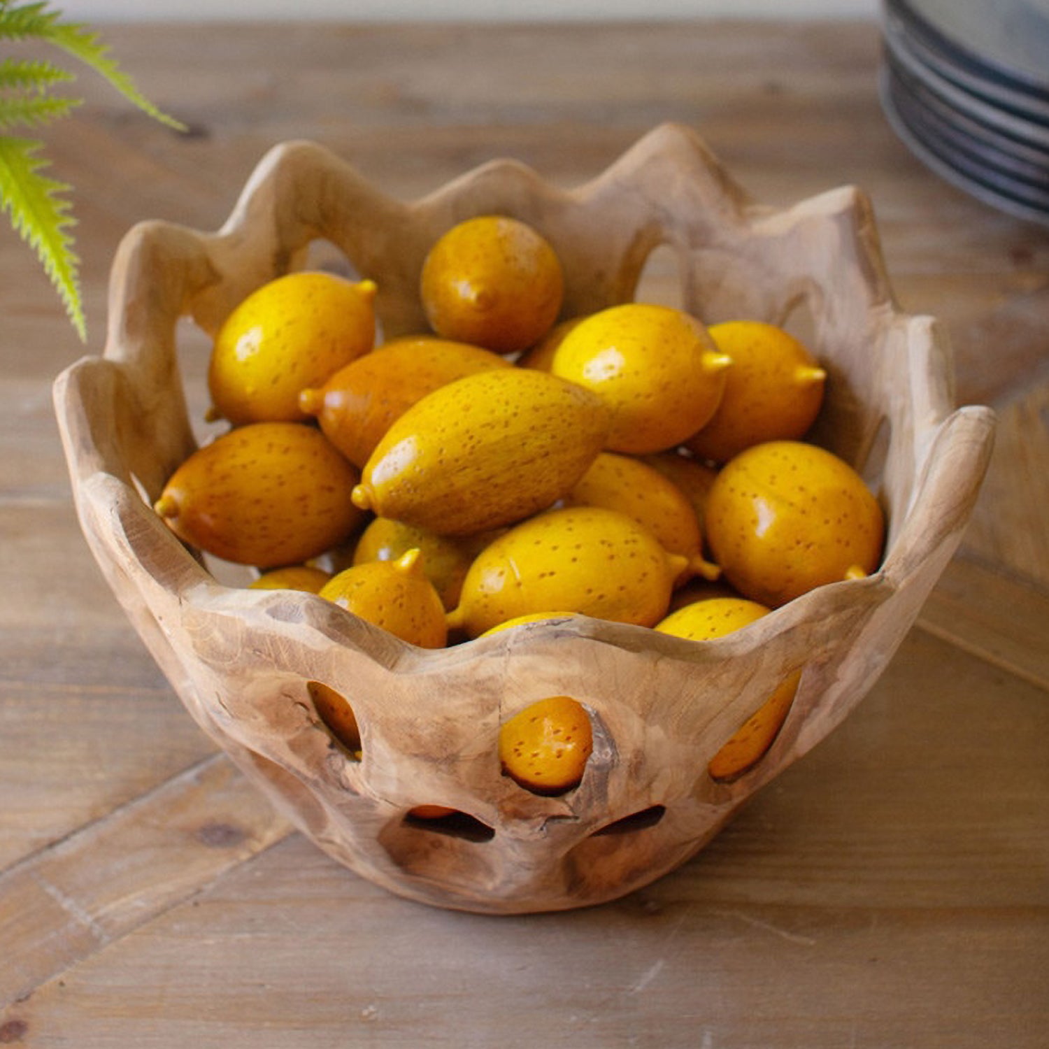 Perforated Teakwood Bowl