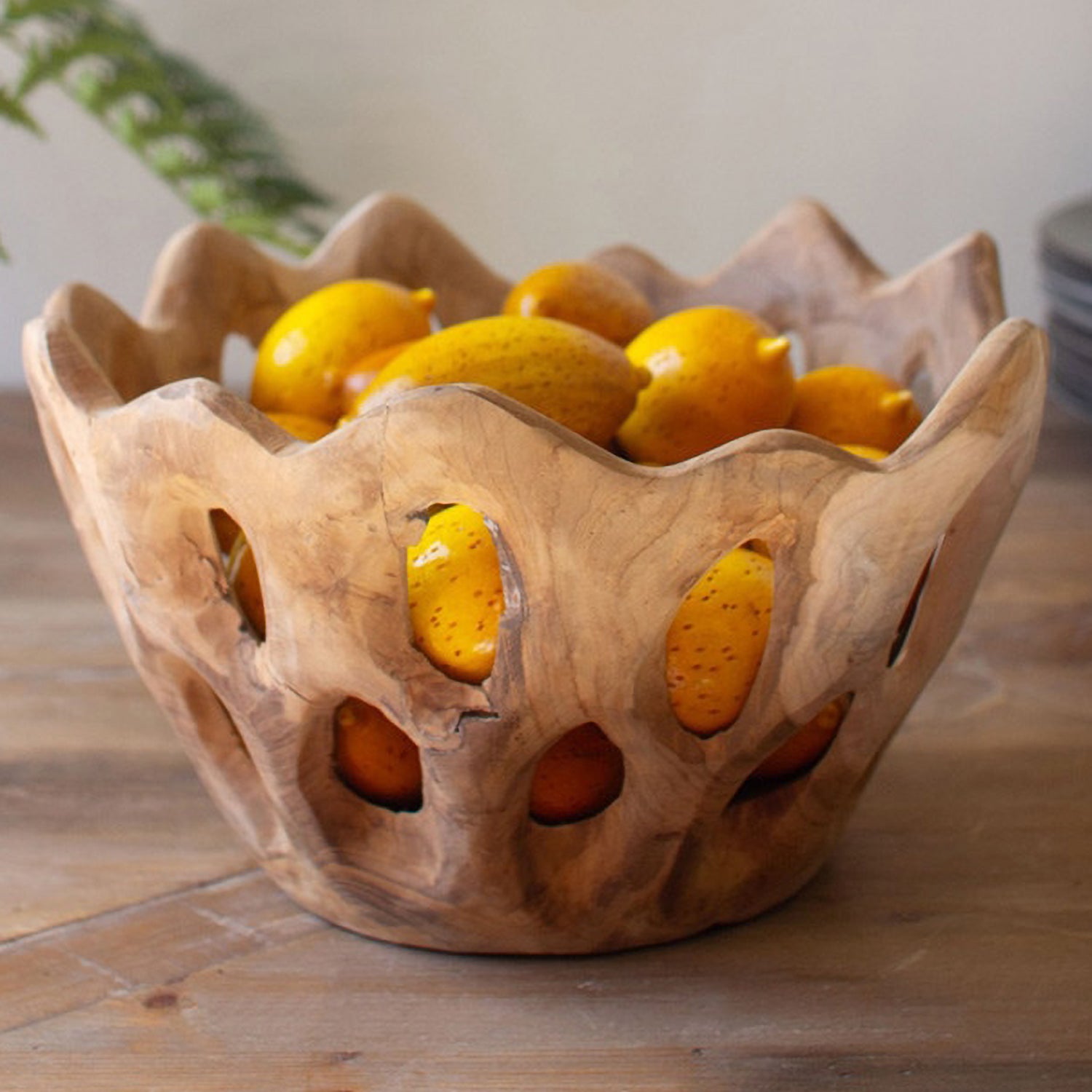 Perforated Teakwood Bowl