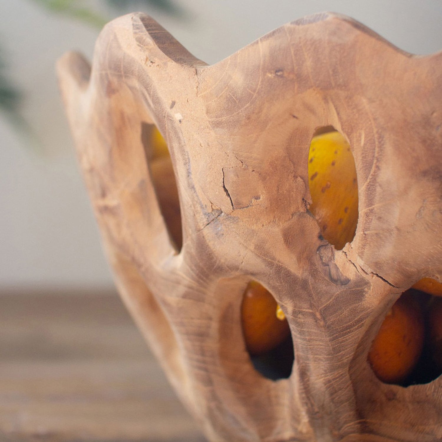 Perforated Teakwood Bowl
