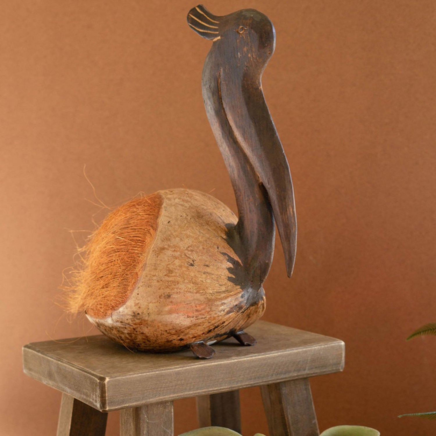 Coconut Pelican Sculpture
