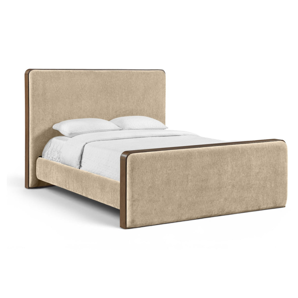 Dalton Beige Fabric Upholstered Bed