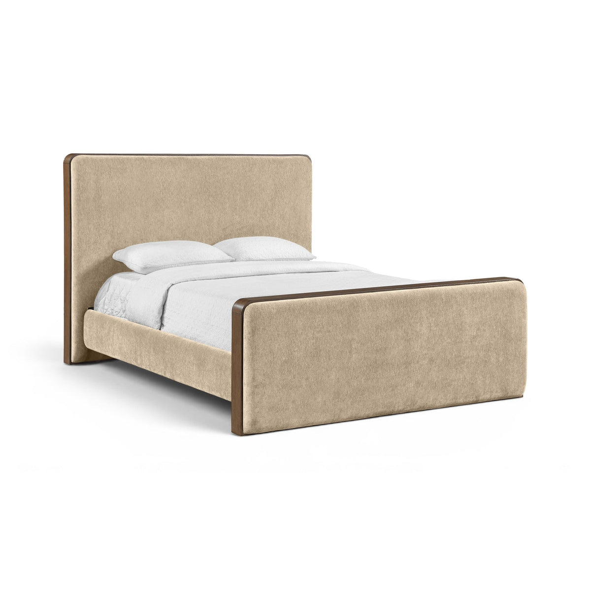 Dalton Beige Fabric Upholstered Bed