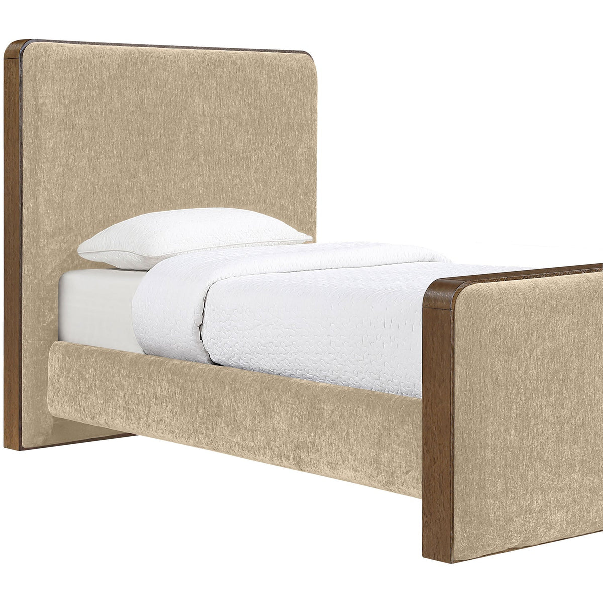 Dalton Beige Fabric Upholstered Bed