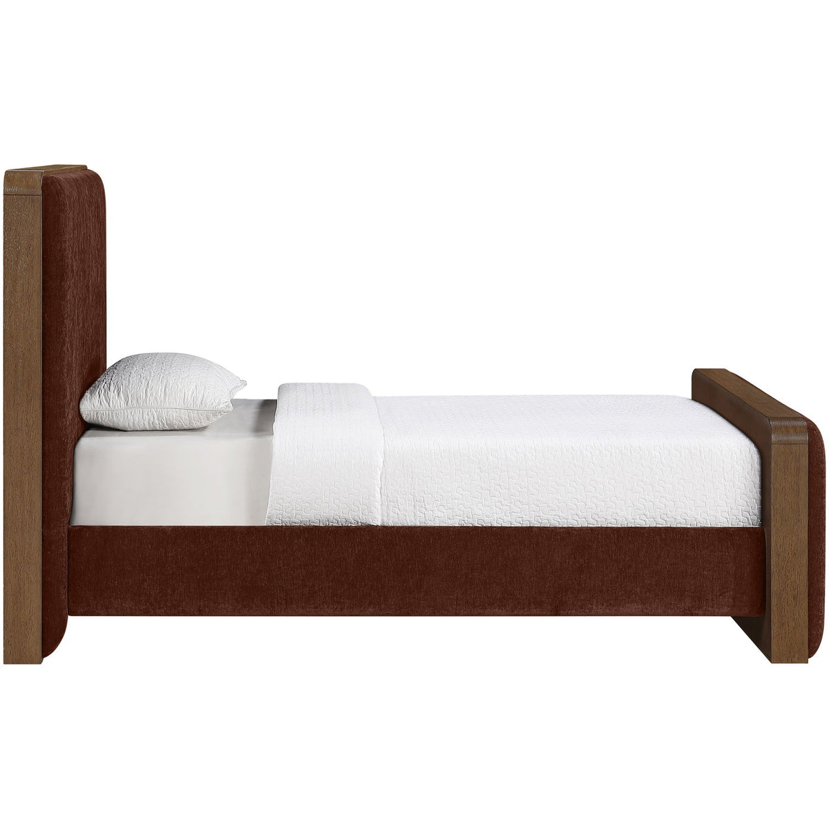 Dalton Burgundy Fabric Upholstered Bed
