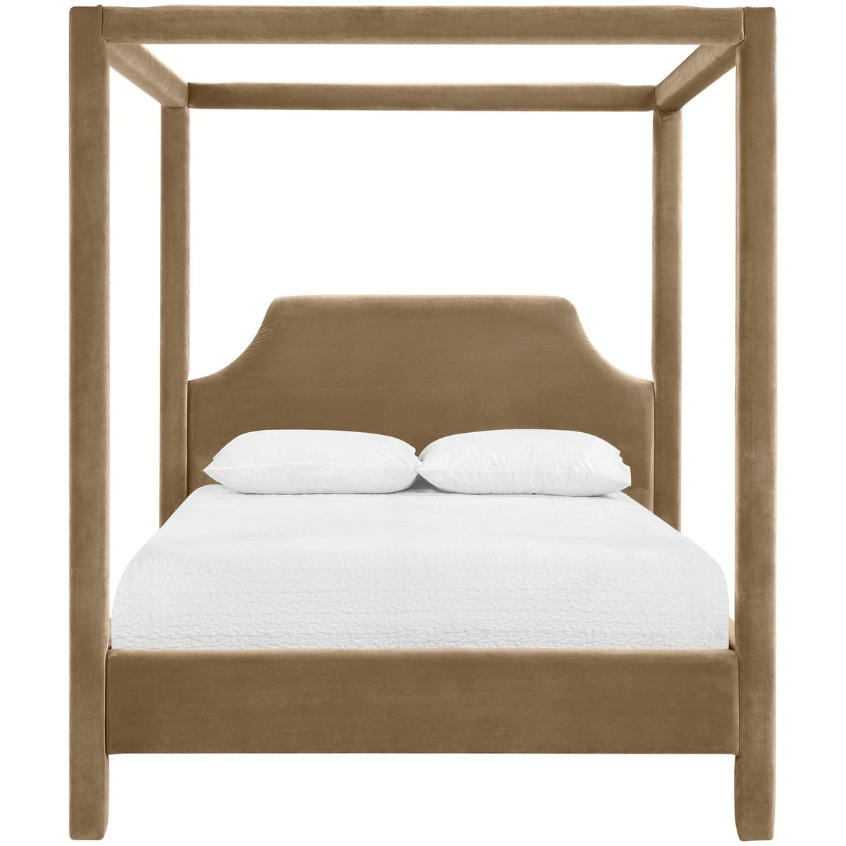 Dawson Beige Velvet Upholstered Bed
