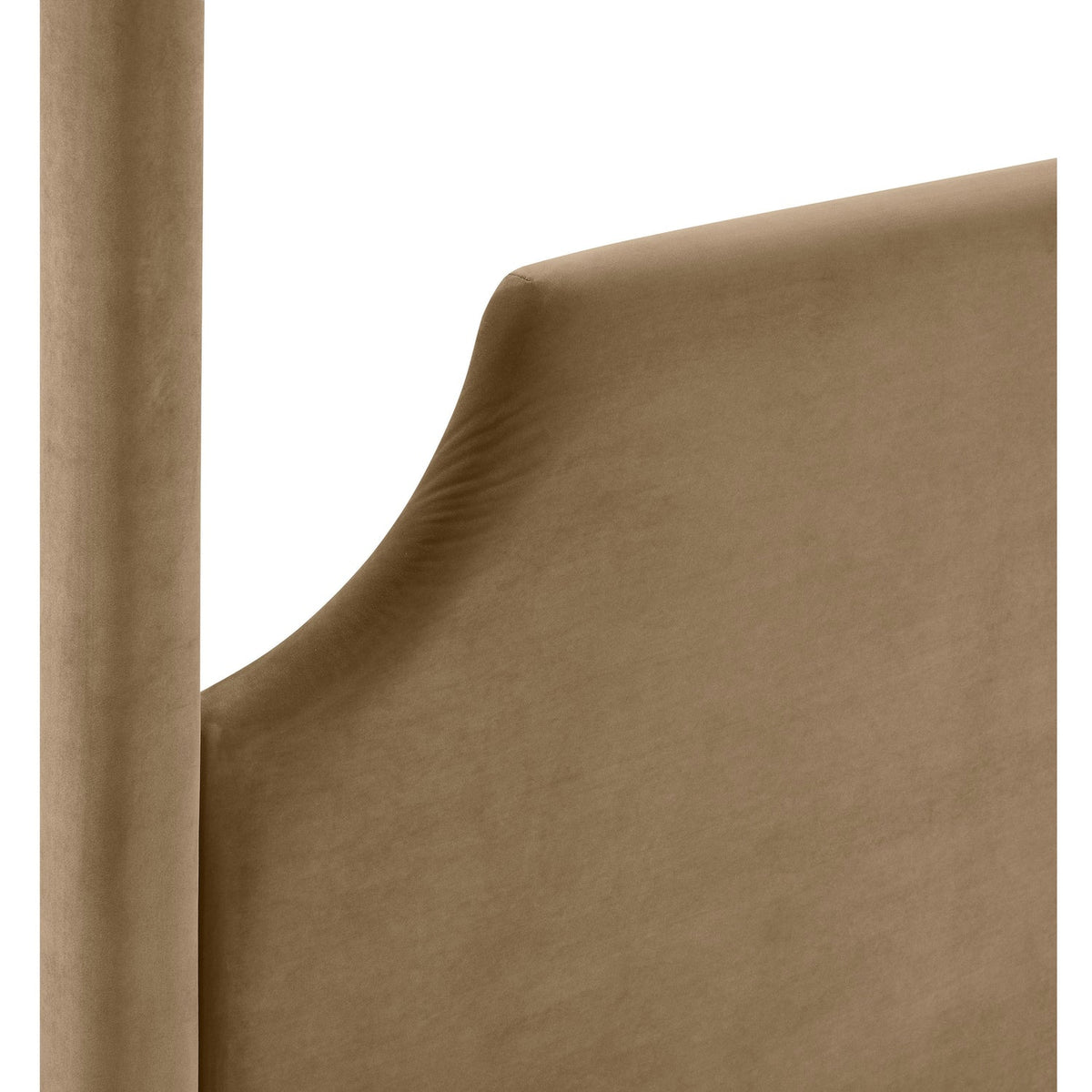 Dawson Beige Velvet Upholstered Bed