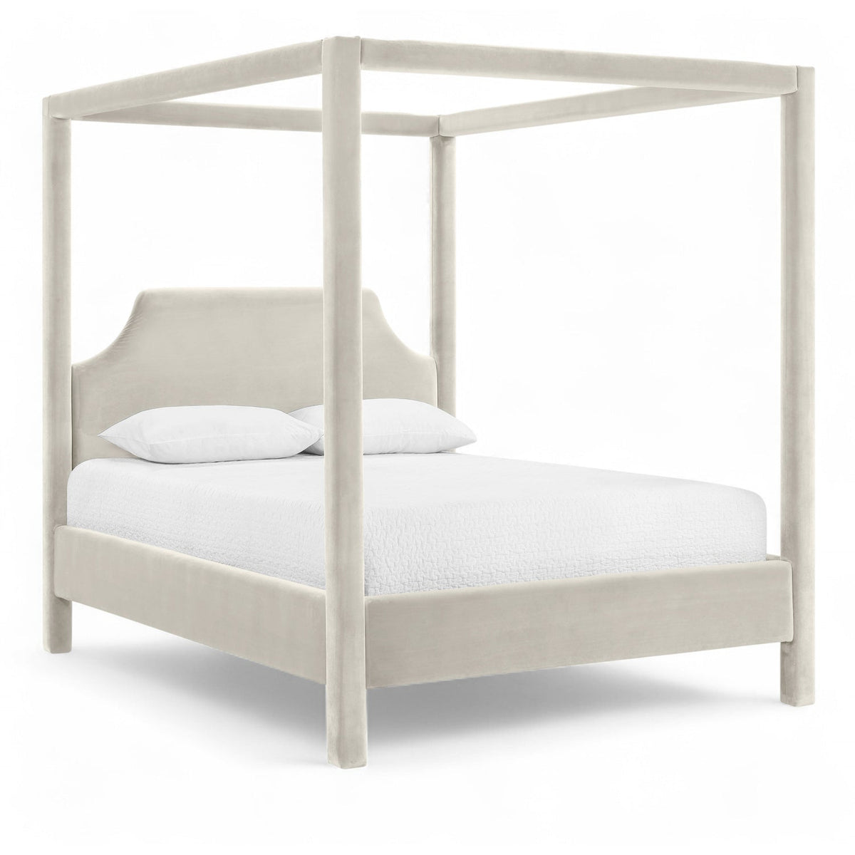 Dawson Cream Velvet Upholstered Bed