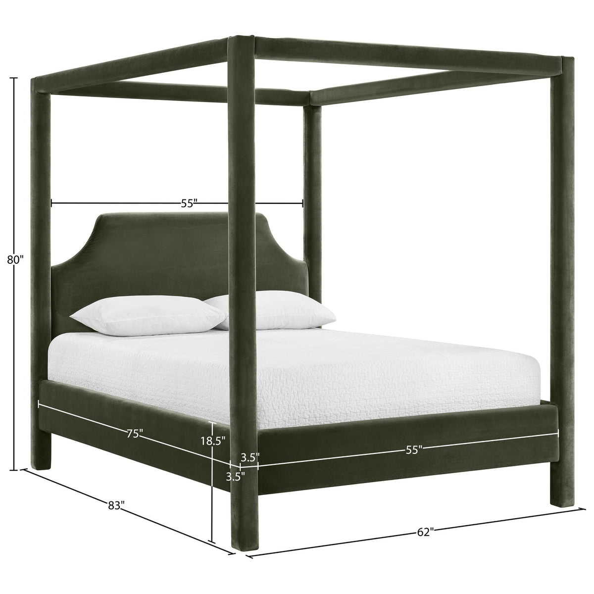 Dawson Green Velvet Upholstered Bed