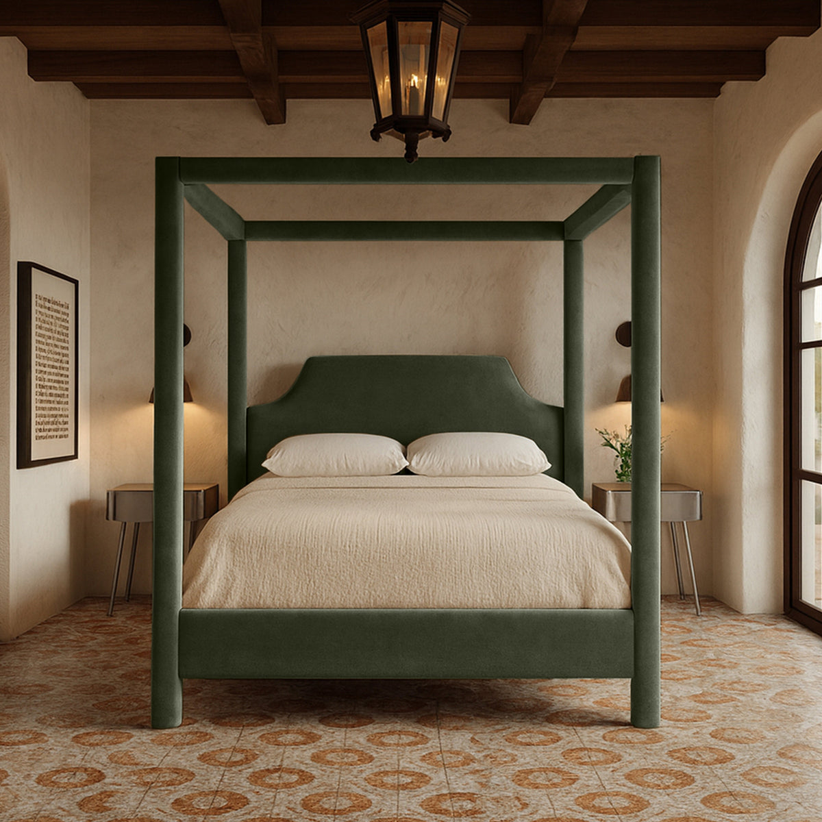 Dawson Green Velvet Upholstered Bed