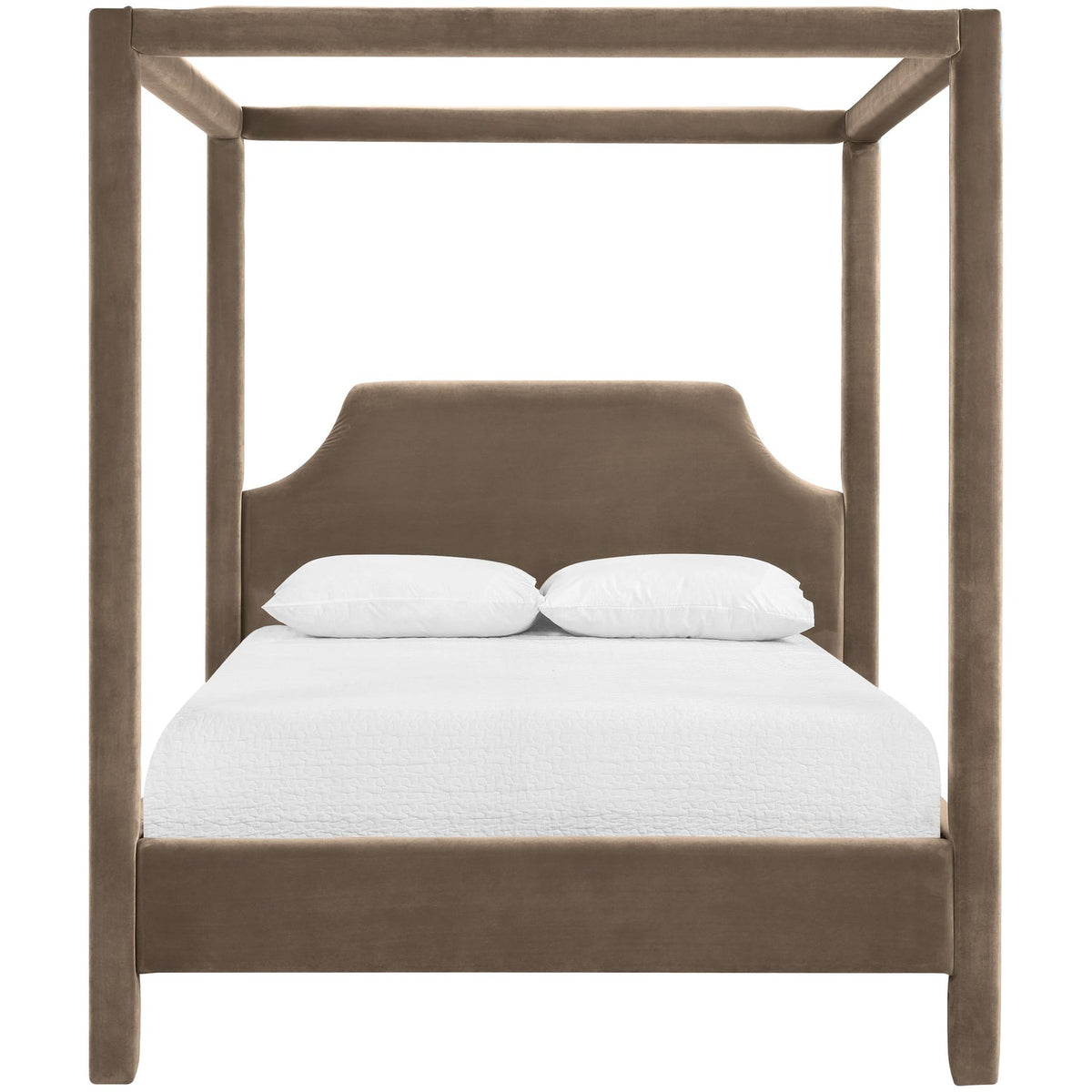 Dawson Taupe Velvet Upholstered Bed