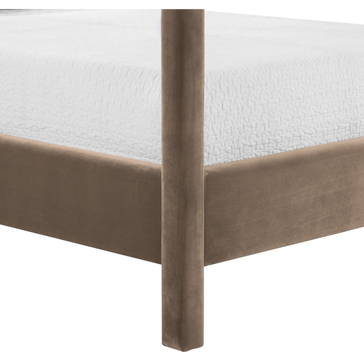 Dawson Taupe Velvet Upholstered Bed