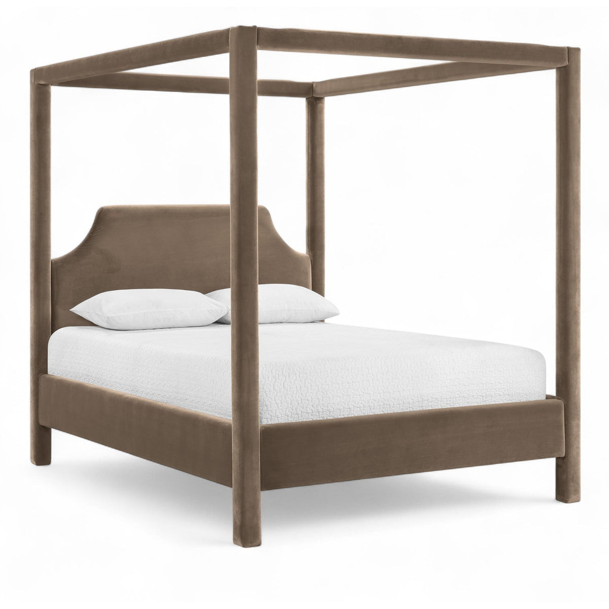 Dawson Taupe Velvet Upholstered Bed