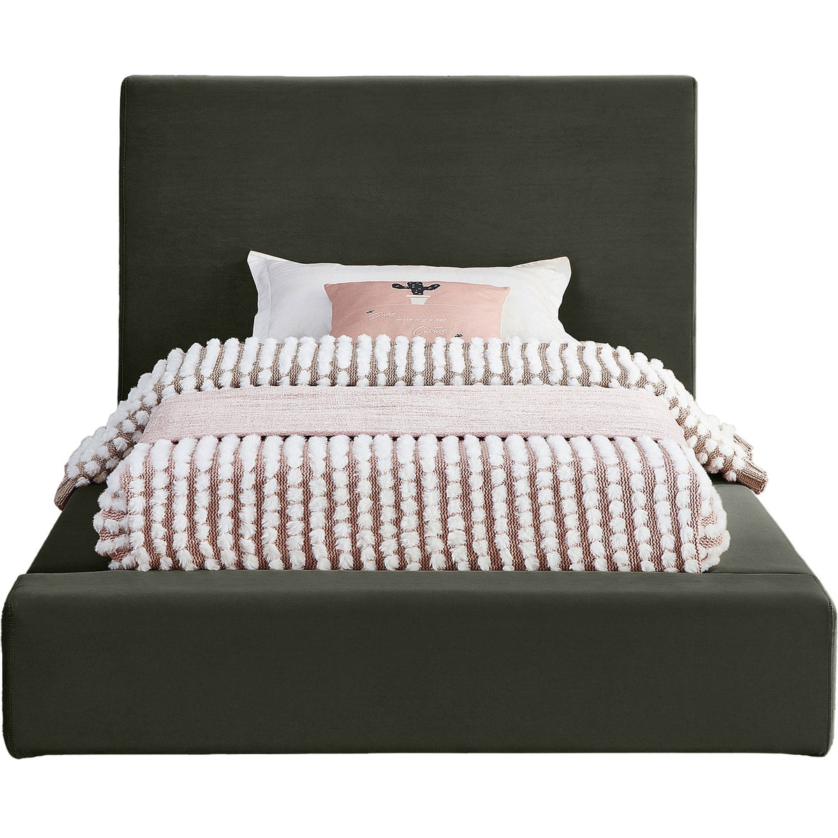 Dorian Green Velvet Upholstered Bed