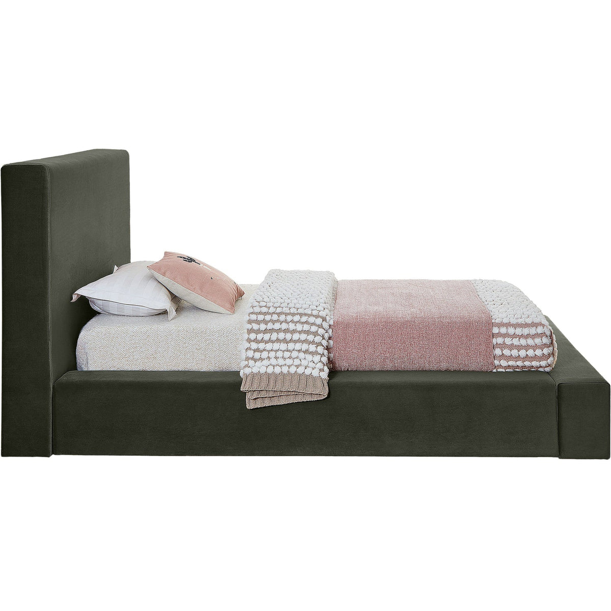 Dorian Green Velvet Upholstered Bed