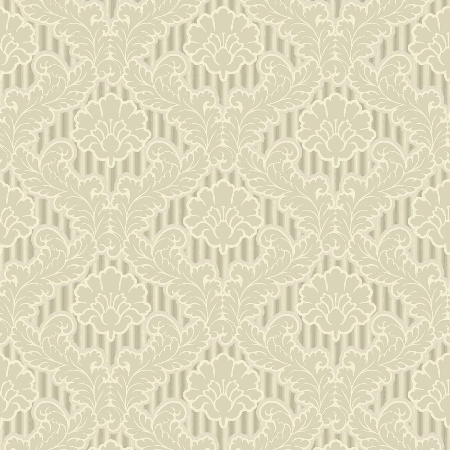 Drawing Room Leaf botanical wallpaper in Platinum, room mockup