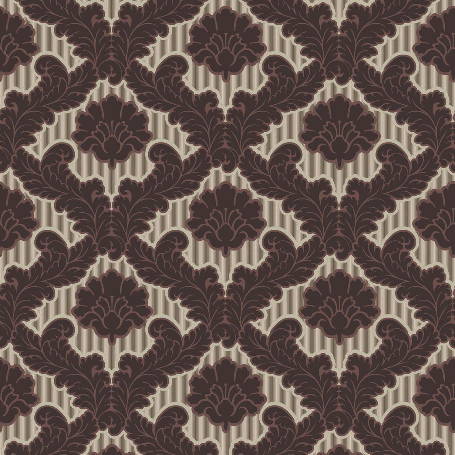 Drawing Room Leaf botanical wallpaper in Linen, macro detail