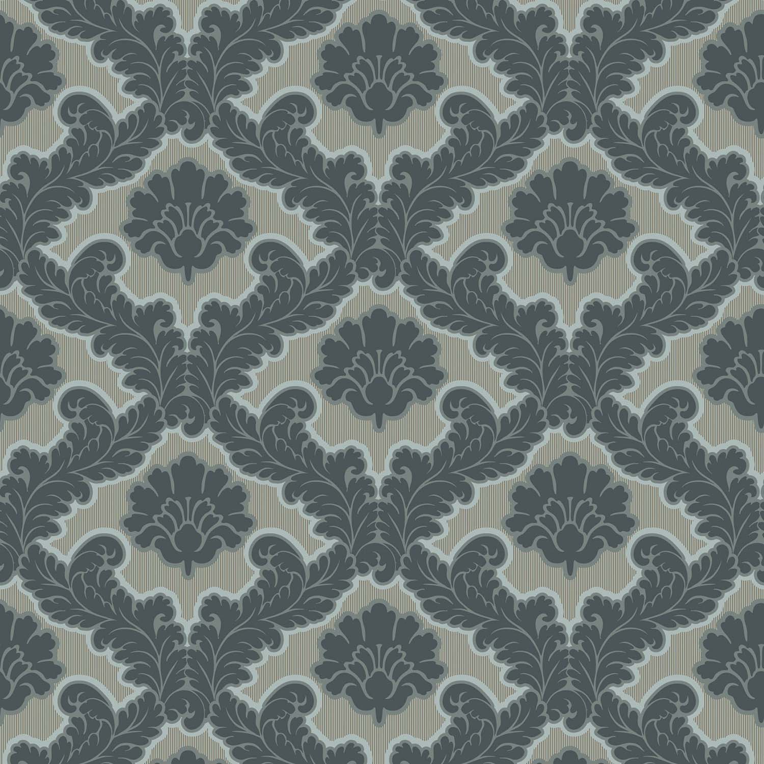 Mitchell Black Drawing Room Leaf Wallpaper