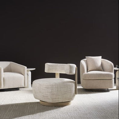 Vanguard Furniture Ode Topper Oatmeal Fabric/Flaxen Stone Swivel Chair