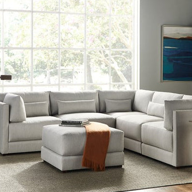 Vanguard Furniture Dove Callaloo Cotton Fabric Corner Chair