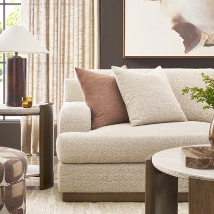 Vanguard Furniture Quinn Twitter Pebble Fabric/Saddle Sofa