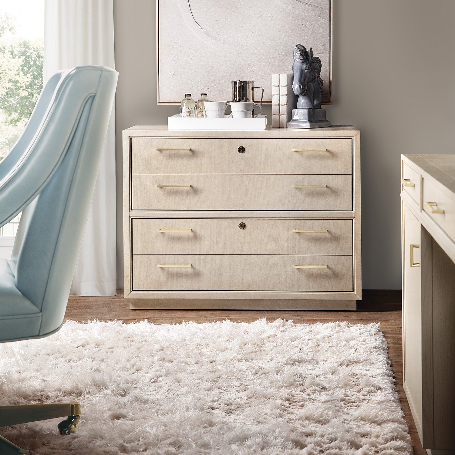 Hooker Furniture Meira Light Blue Executive Swivel Tilt Chair