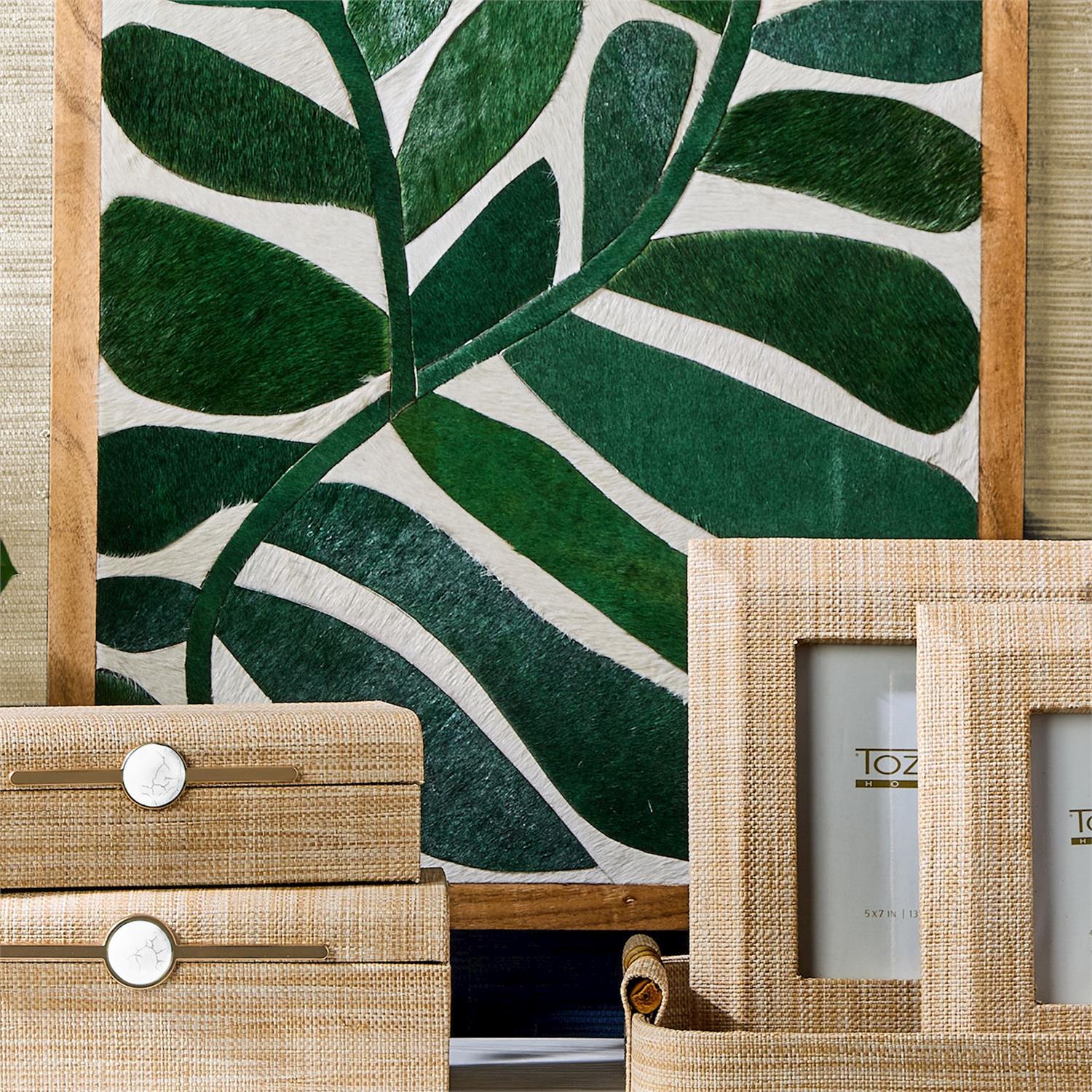 Green Tropical Abstract Leaves Wall Art