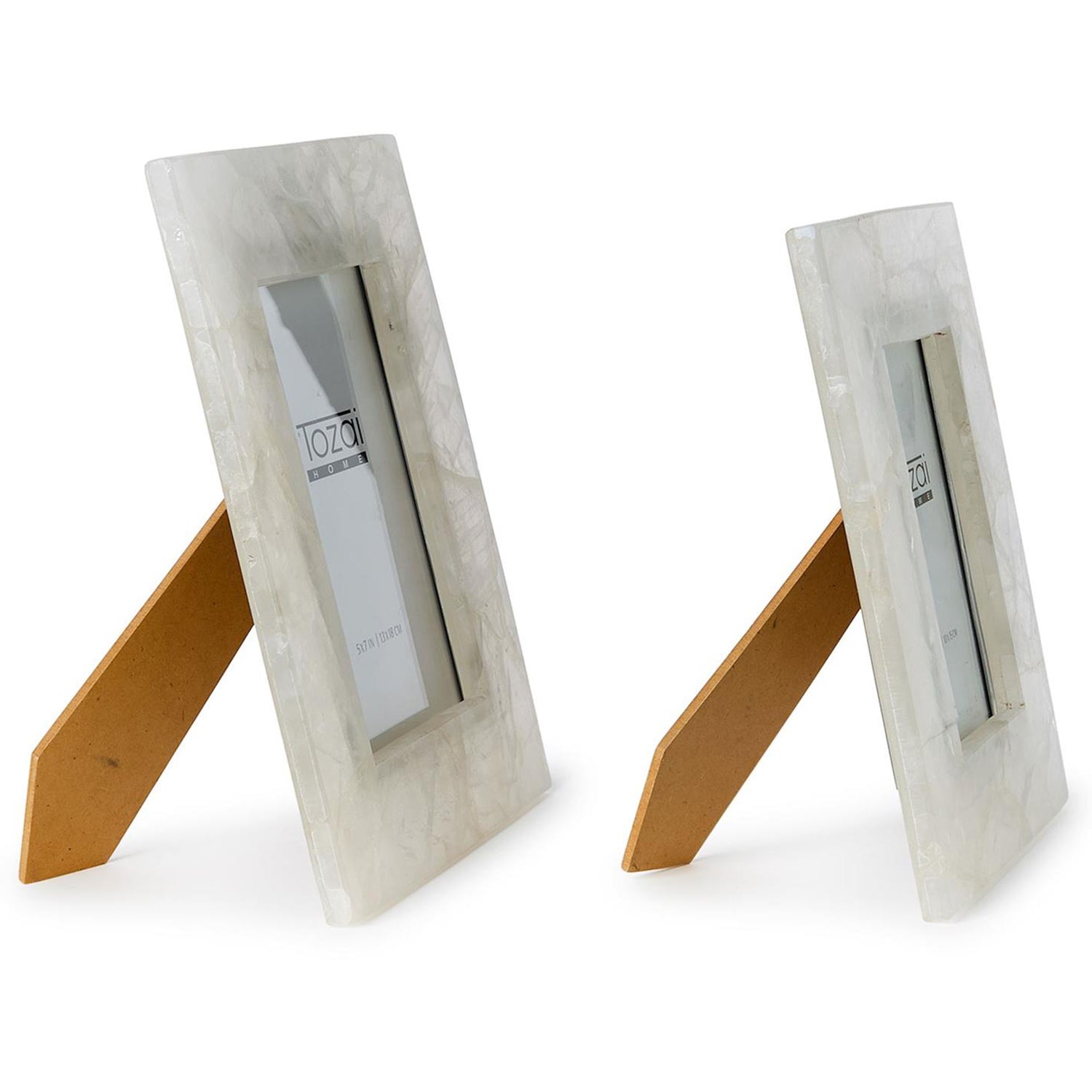 White Quartz Photo Frame Set of 2