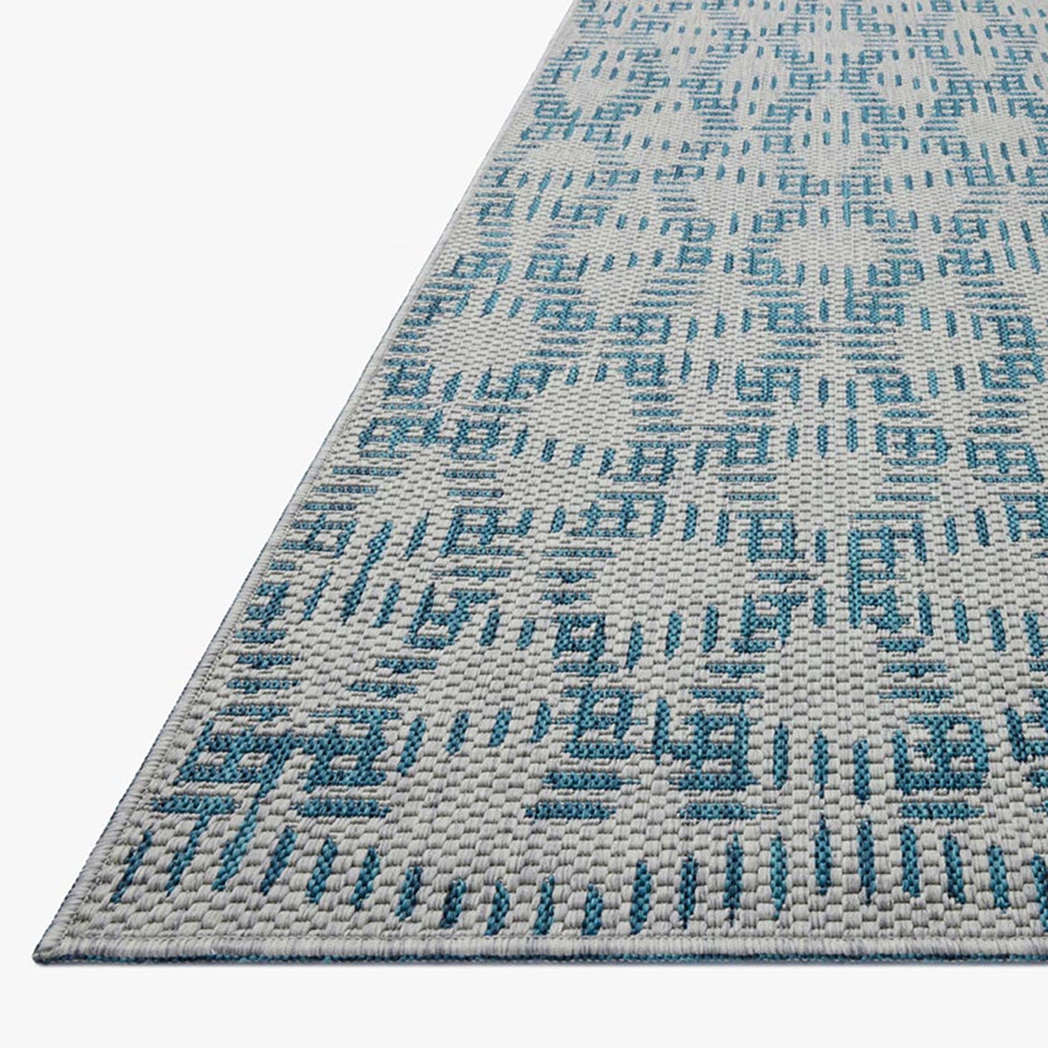 Loloi Easton Fog/Teal Indoor/Outdoor Rug